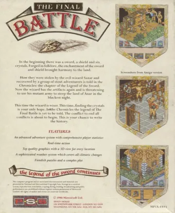 Final Battle, The box cover back